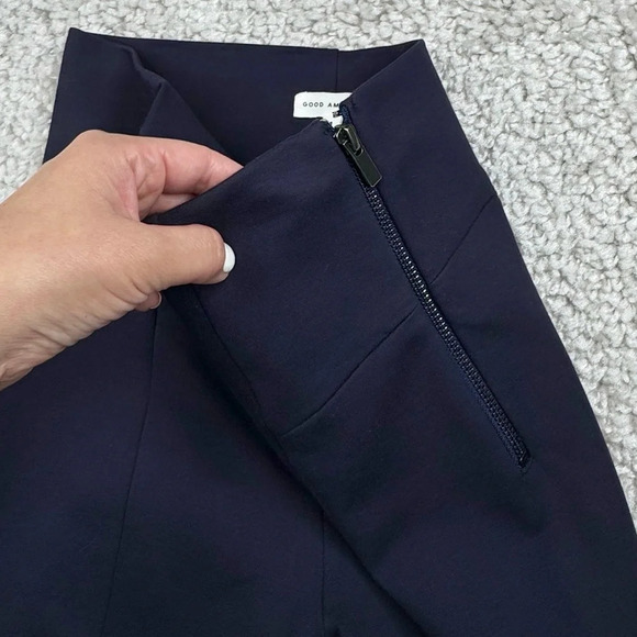 Good American The Boss Pant High Rise Navy Skinny with Zips. Ponte. Size 1 Small - Picture 7 of 14